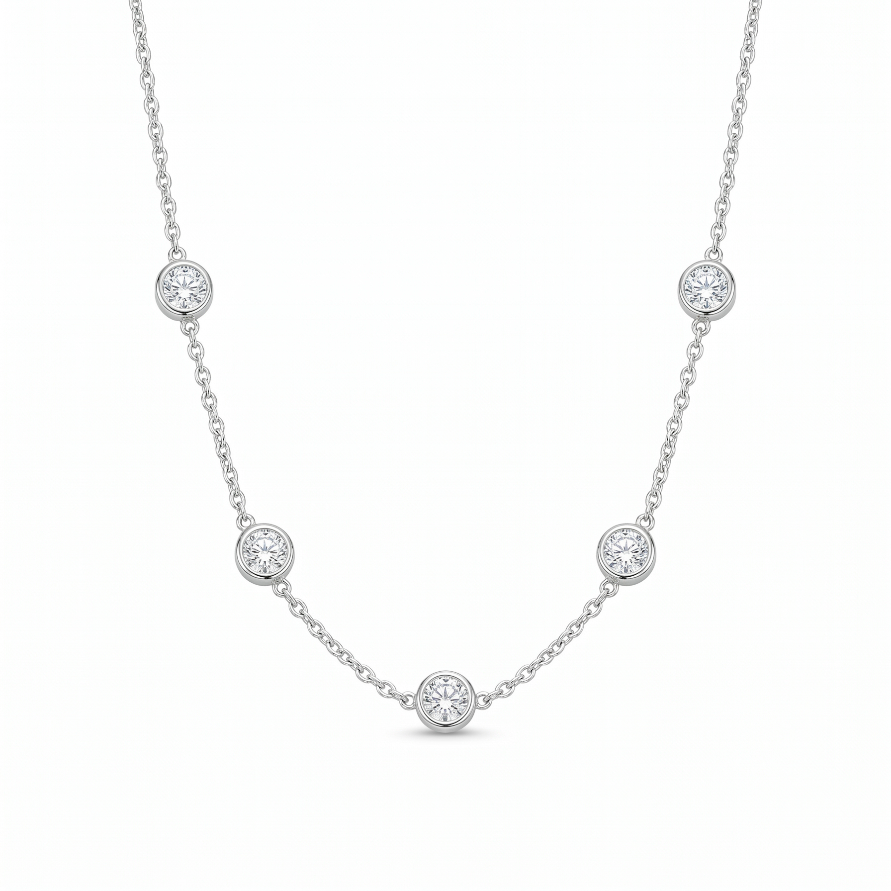 Cinq Bubbles Moissanite Necklace