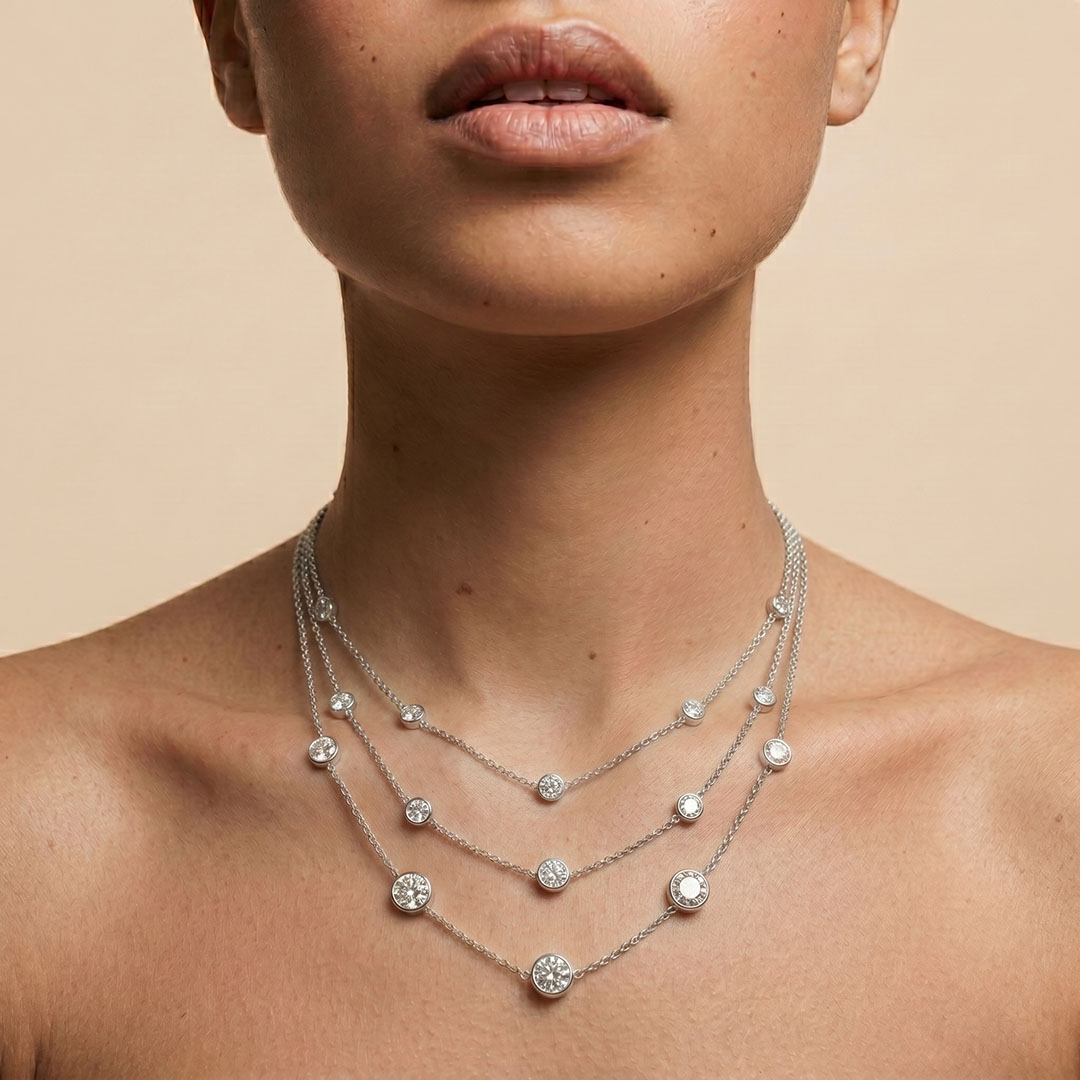 Cinq Bubbles Moissanite Necklace