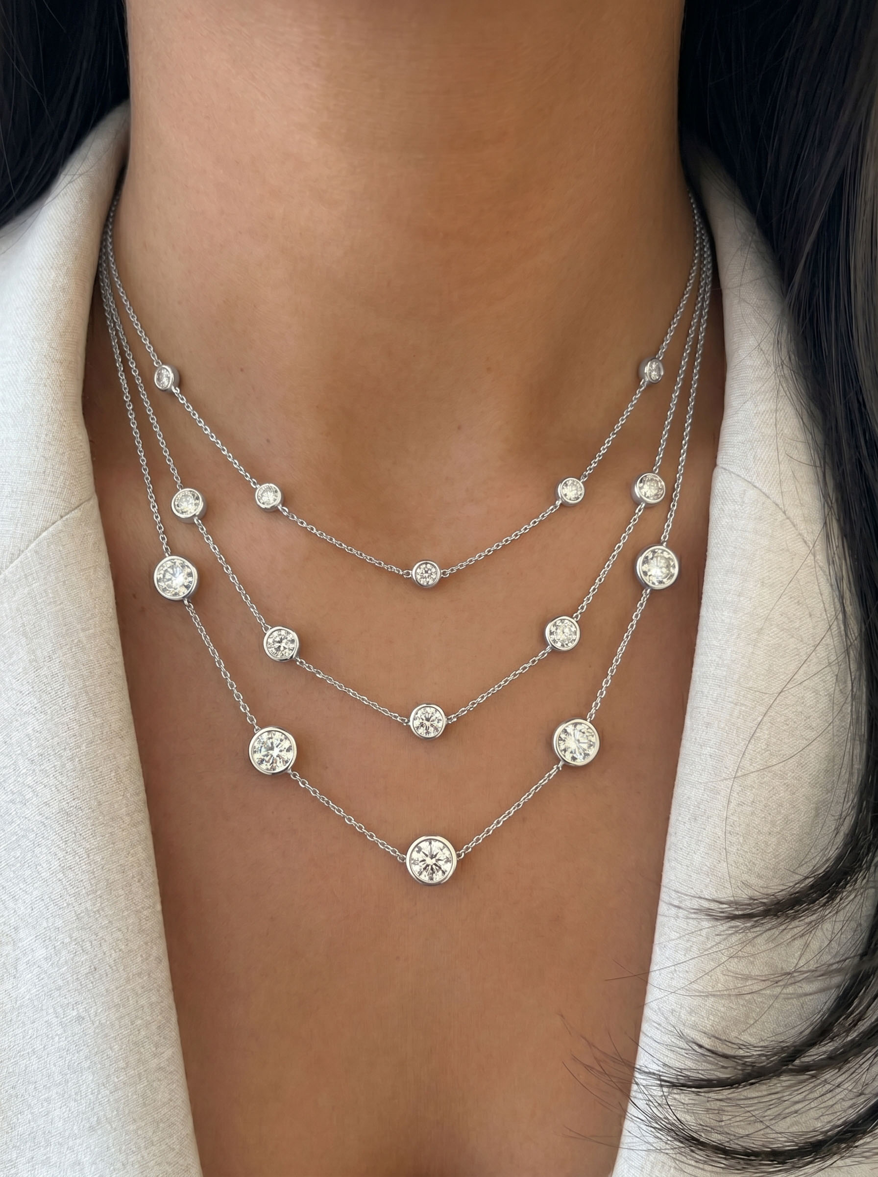 Cinq Bubbles Moissanite Necklace