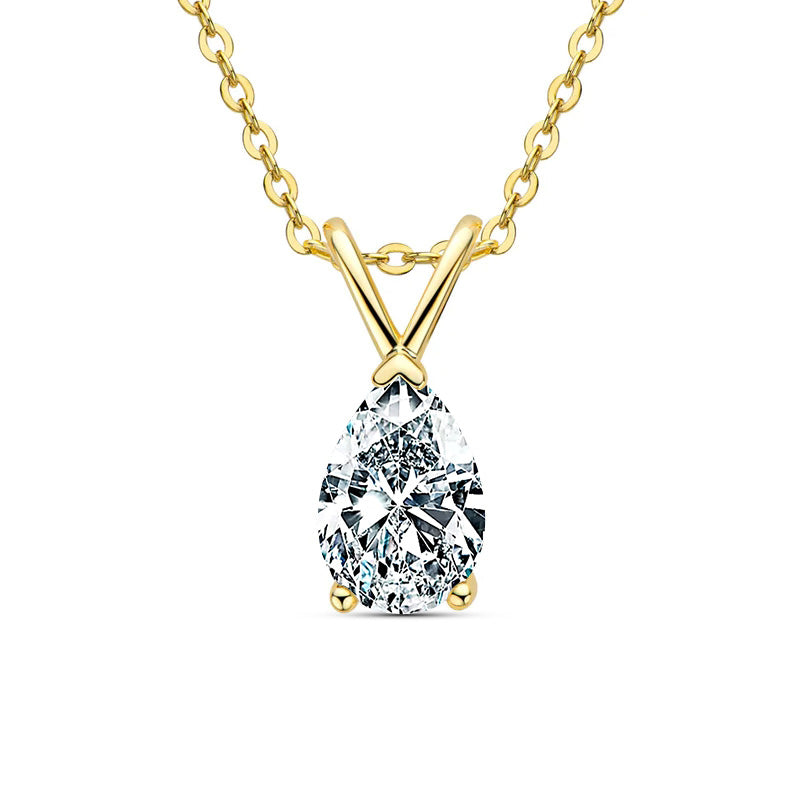 Pear Shape Moissanite Pendant 1.5 ct-VOOGME