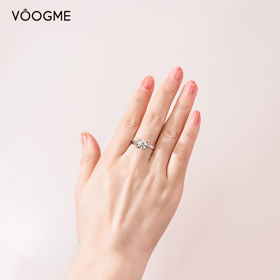 Attente Vintage Moissanite Engagement Ring-VOOGME