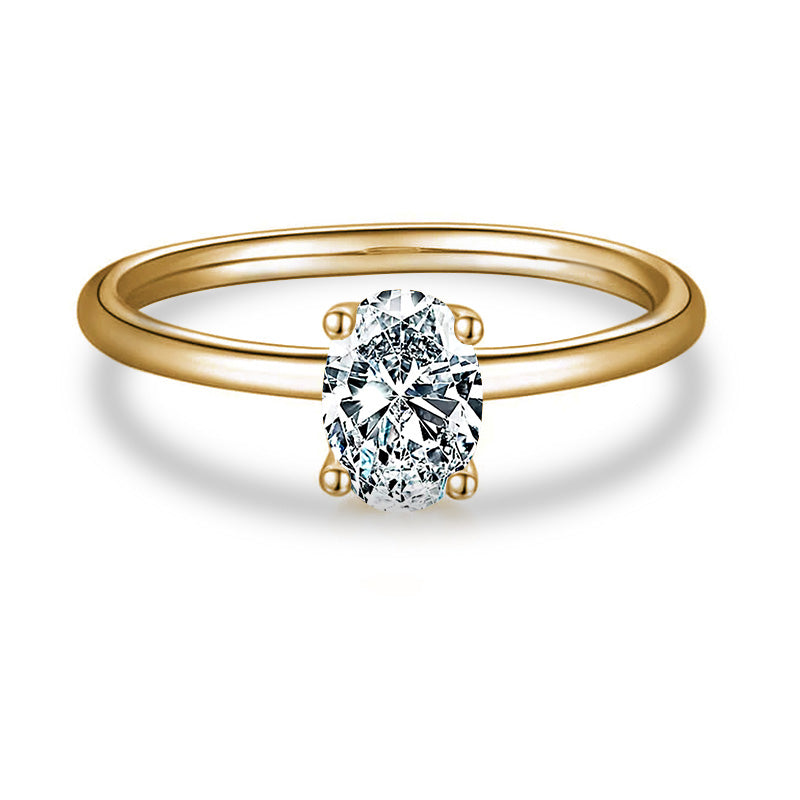 Solitaire Oval Shape Moissanite Engagement Ring 1.0 ct-VOOGME
