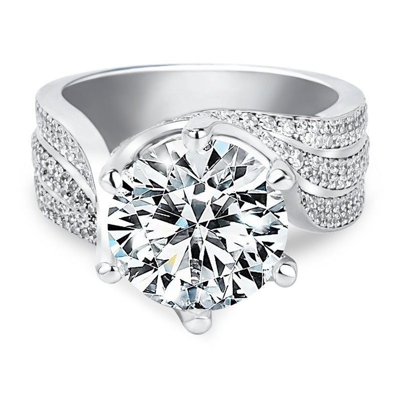 Luxe Side Moissanite Engagement Ring-VOOGME