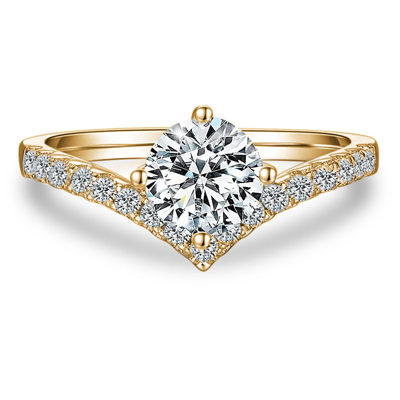 Queen Moissanite Engagement Ring 1.0 ct-VOOGME
