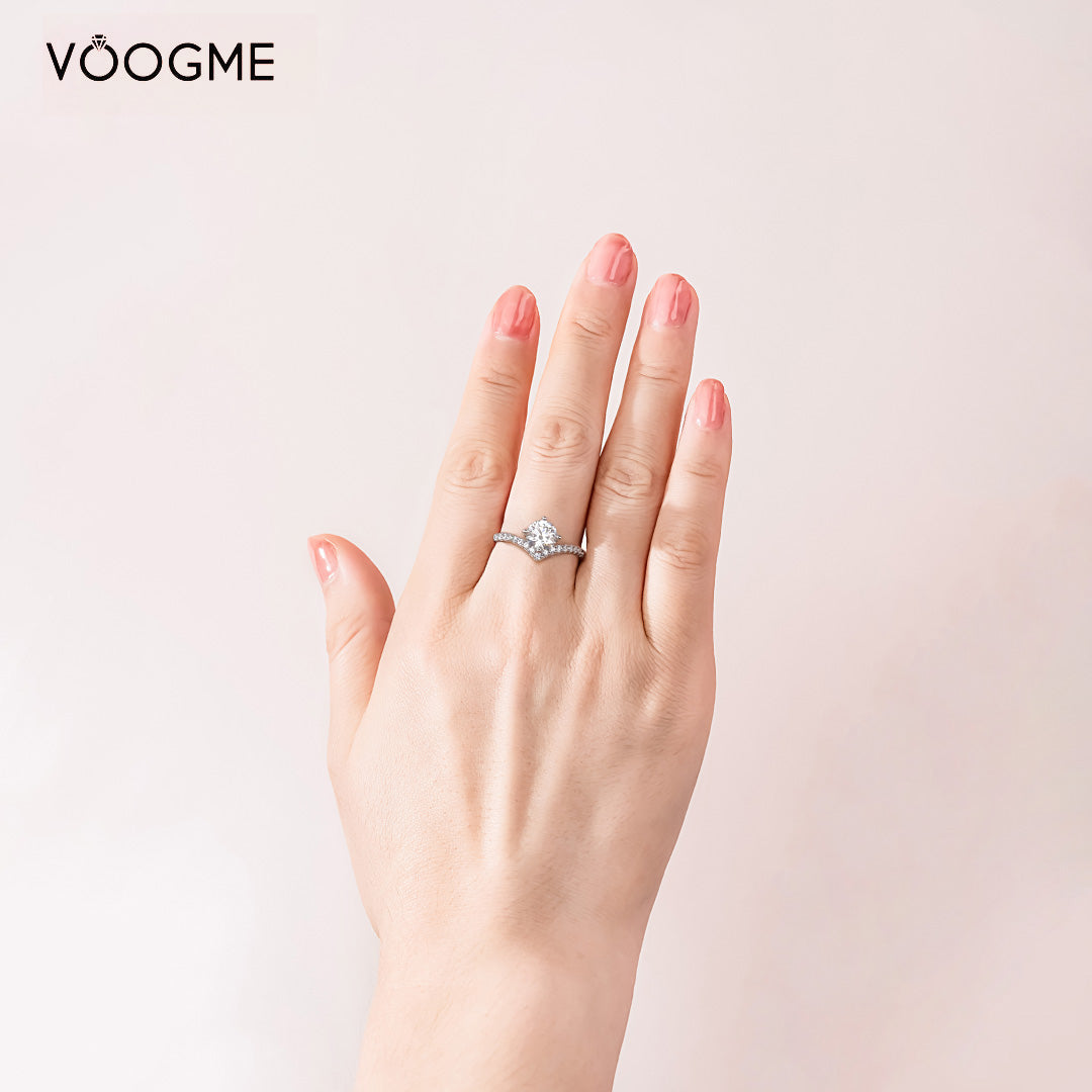 Queen Moissanite Engagement Ring 1.0 ct-VOOGME