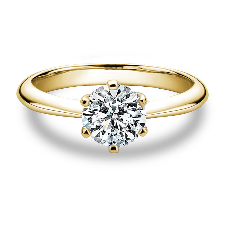 Selection Classic Six-Prong Moissanite Engagement Ring-VOOGME