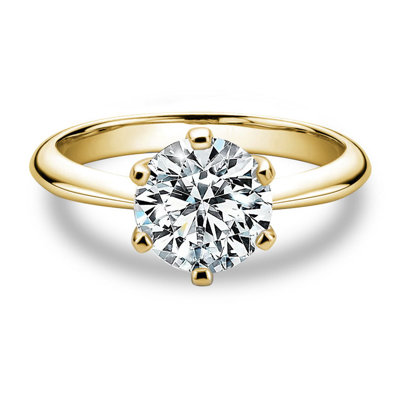Selection Classic Six-Prong Moissanite Engagement Ring-VOOGME