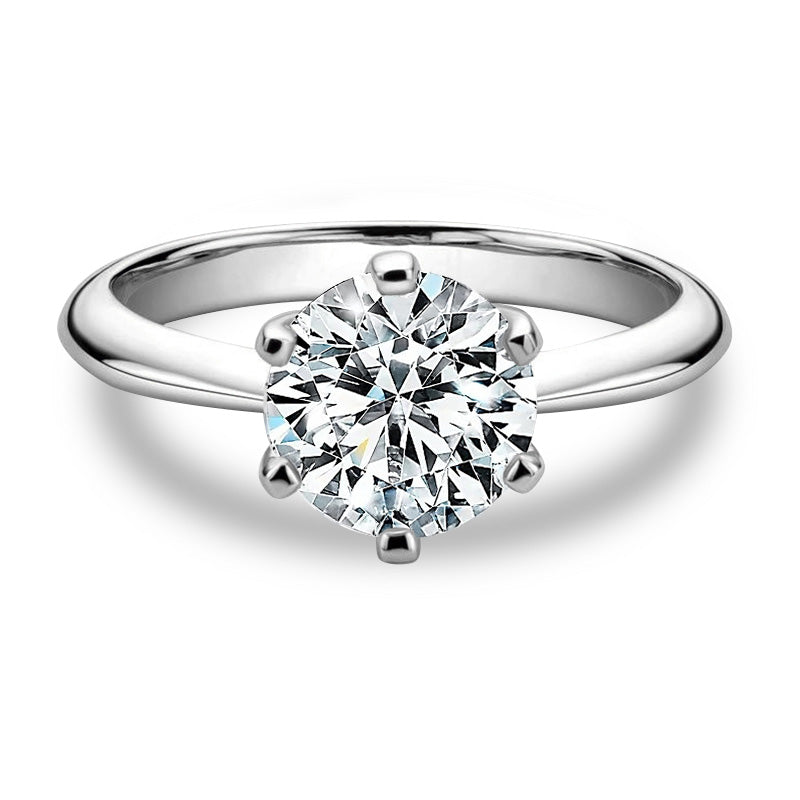 Selection Classic Six-Prong Moissanite Engagement Ring-VOOGME