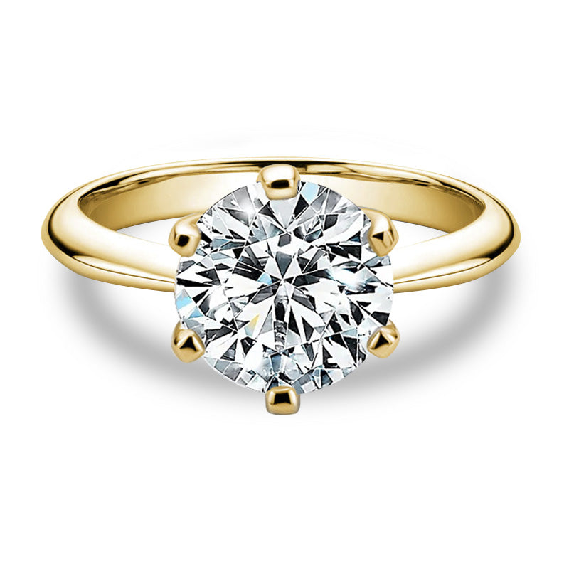 Selection Classic Six-Prong Moissanite Engagement Ring-VOOGME