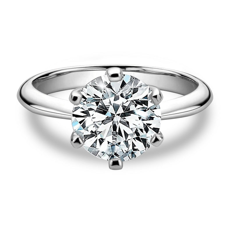 Selection Classic Six-Prong Moissanite Engagement Ring-VOOGME