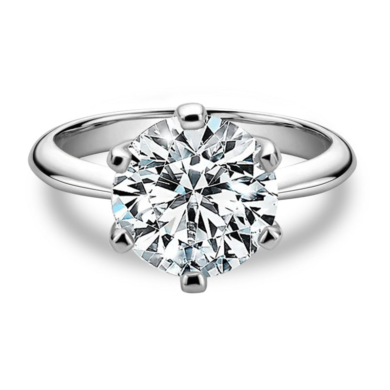 Selection Classic Six-Prong Moissanite Engagement Ring-VOOGME