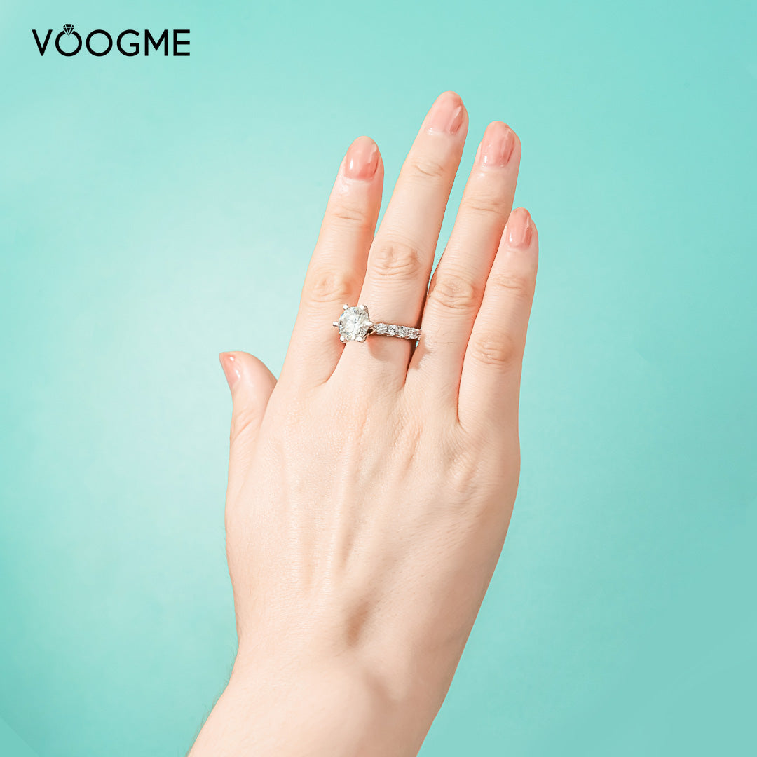 Bright Star Moissanite Engagement Ring-VOOGME