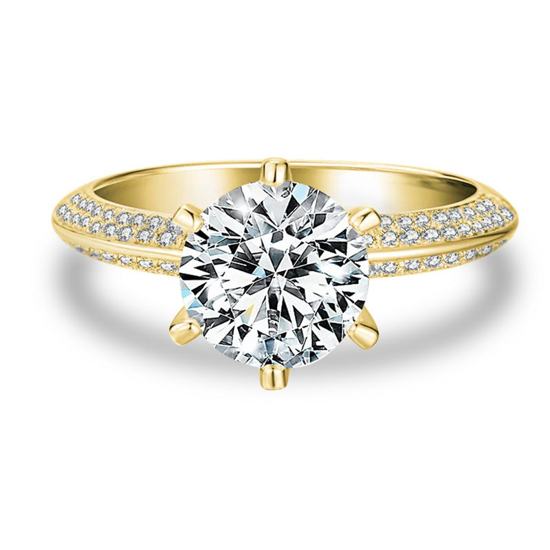 Fancy Six-Prong Moissanite Engagement Ring-VOOGME