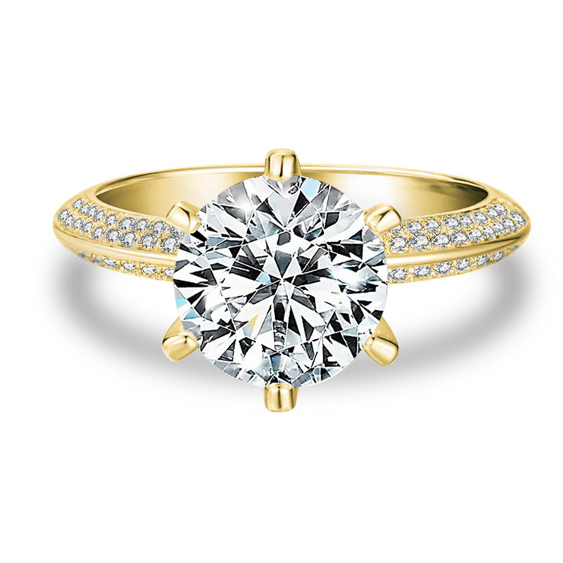 Fancy Six-Prong Moissanite Engagement Ring-VOOGME