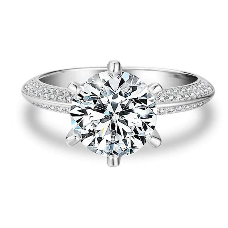 Fancy Six-Prong Moissanite Engagement Ring-VOOGME