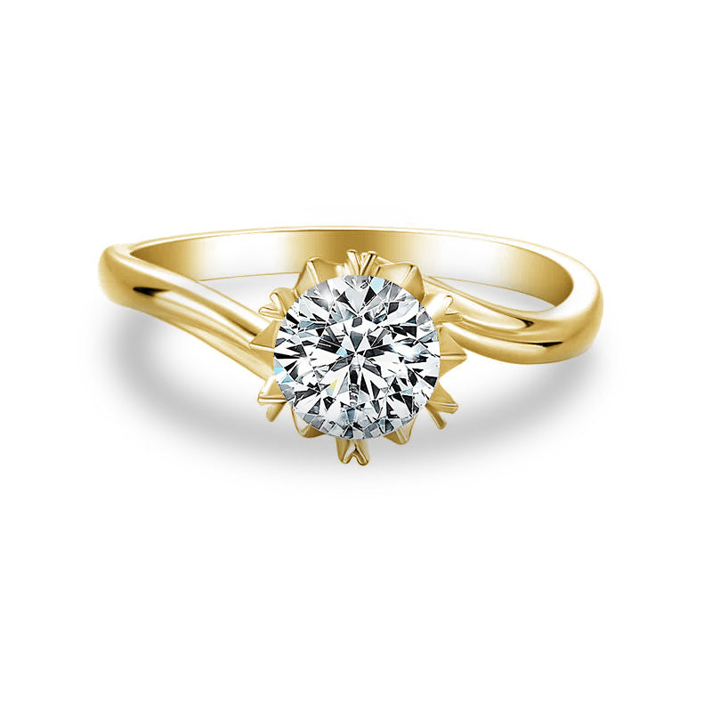 Snowflake Twisted Moissanite Engagement Ring 1.0 ct-VOOGME