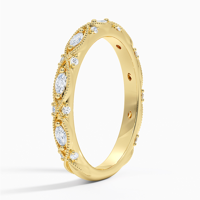 Cameo Beige Moissanite Wedding Band-VOOGME