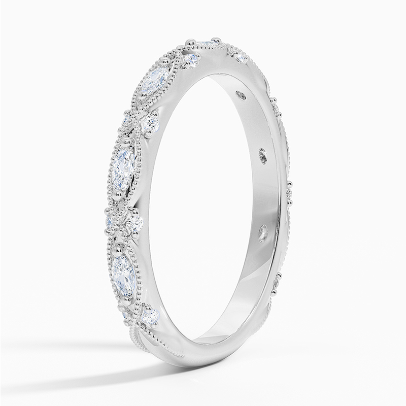 Cameo Beige Moissanite Wedding Band-VOOGME