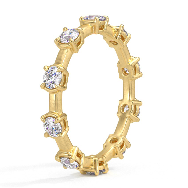 Cave Eternity Moissanite Wedding Band-VOOGME