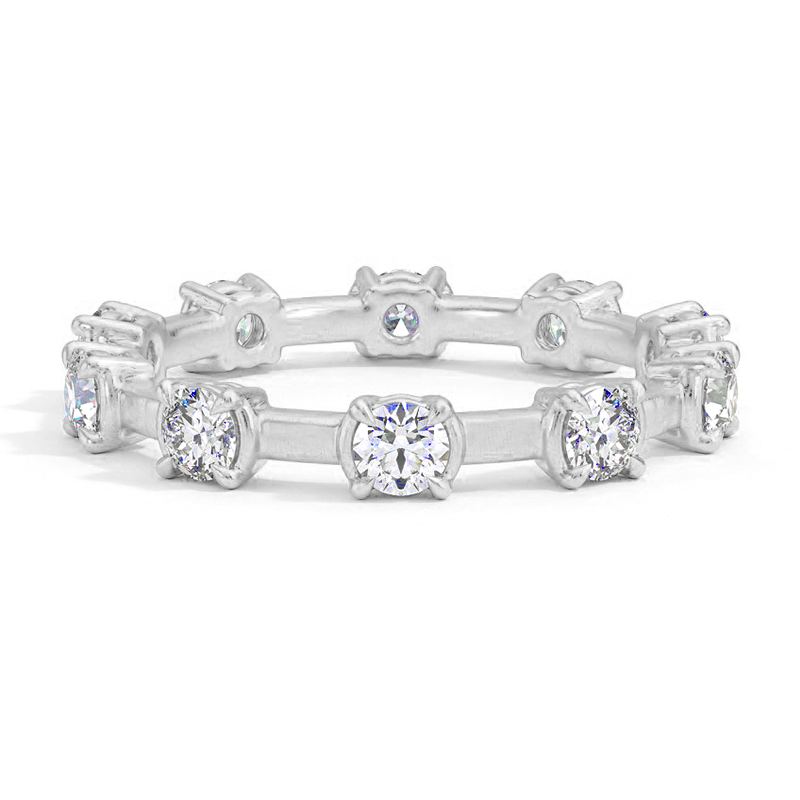 Cave Eternity Moissanite Wedding Band-VOOGME