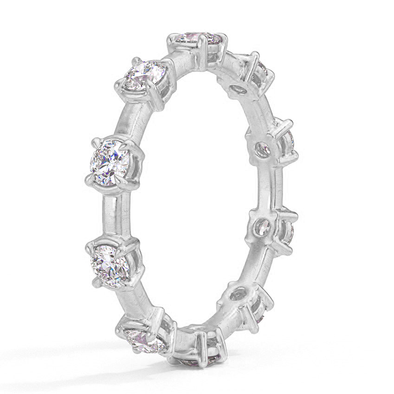 Cave Eternity Moissanite Wedding Band-VOOGME