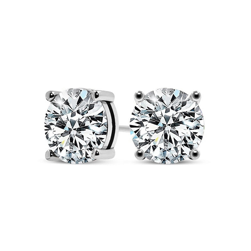 Selling Classic Style Tested .20ctw Round Brilliant Moissanite 925 4 prong Stud Earrings