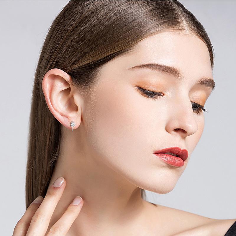 Cross Star Moissanite Stud Earrings