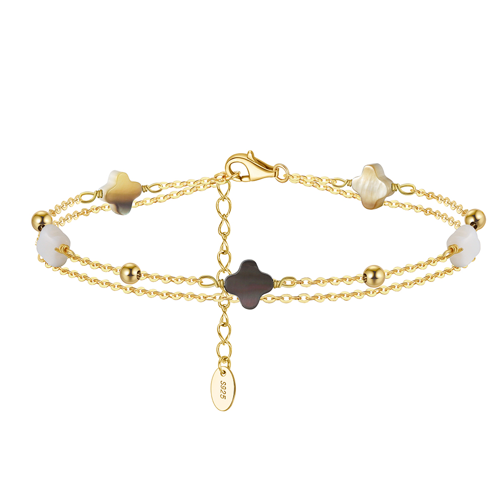 Cherish Clover Natural Shell Bracelet