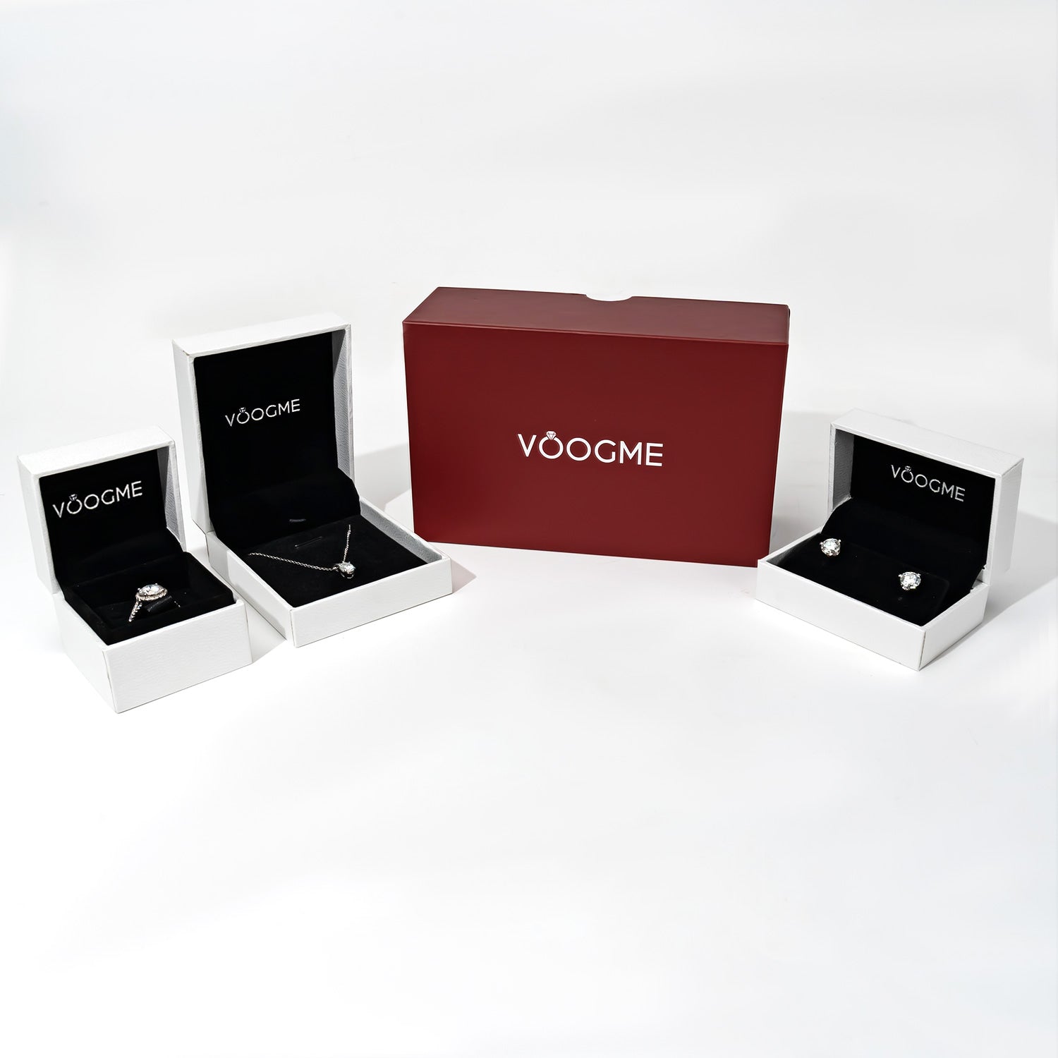 Three Stone Vine Pear Moissanite Bridal Set Rings-VOOGME