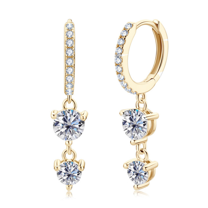 Duo Ciondolo Moissanite Drop Earring-VOOGME