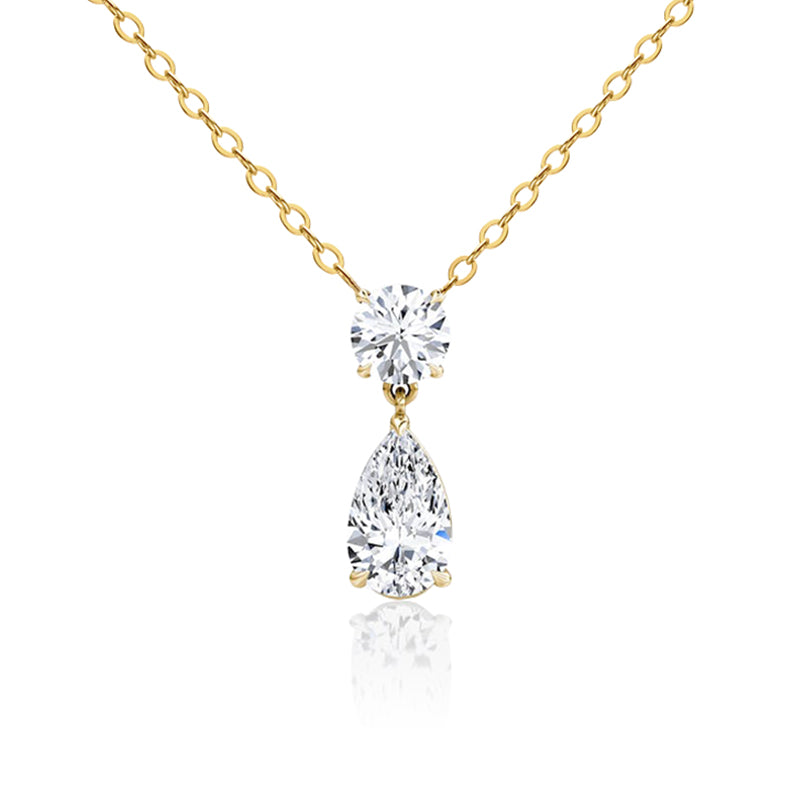 Duo Pear Moissanite Pendant-VOOGME