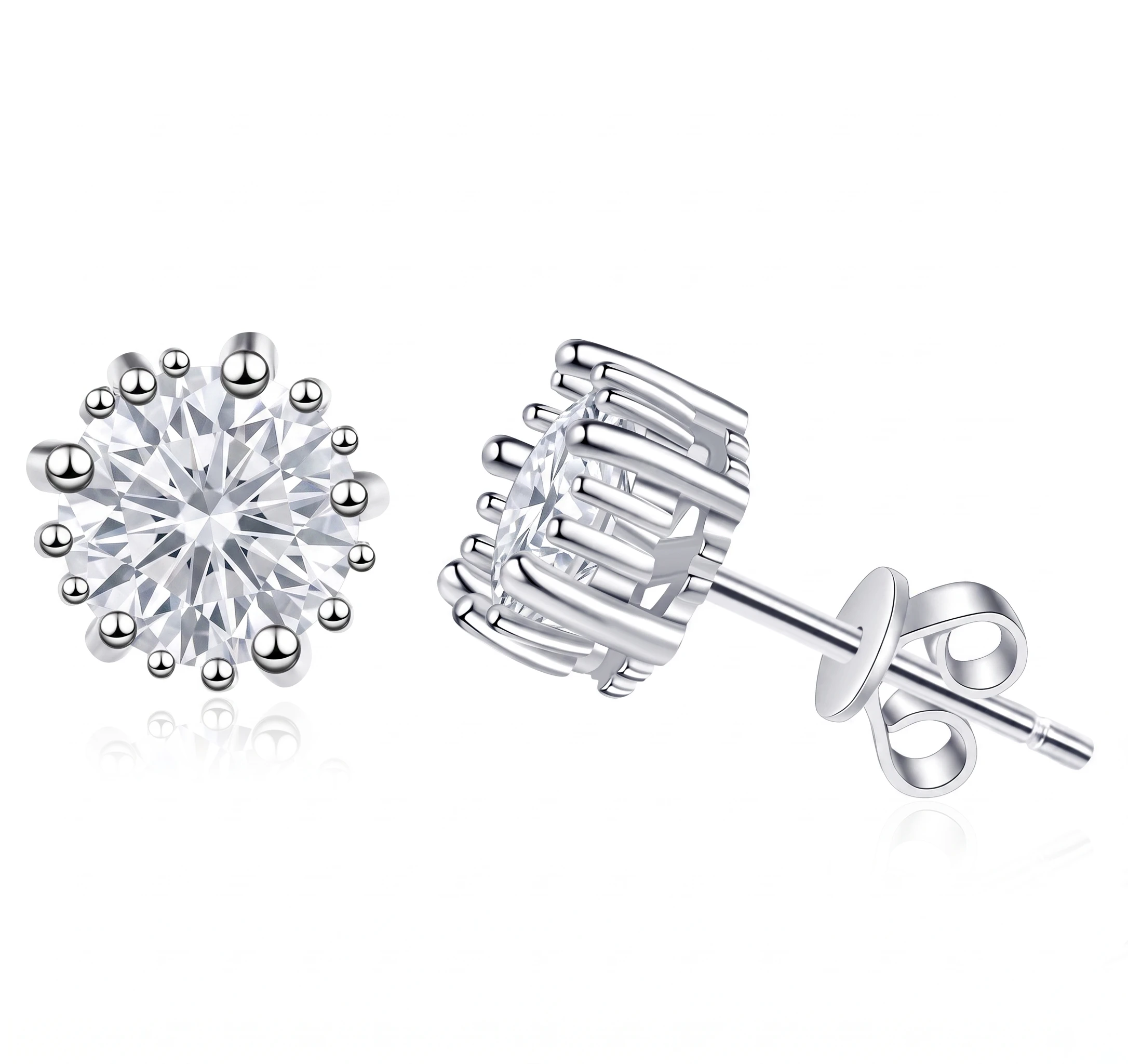 Fireworks Moissanite Stud Earrings