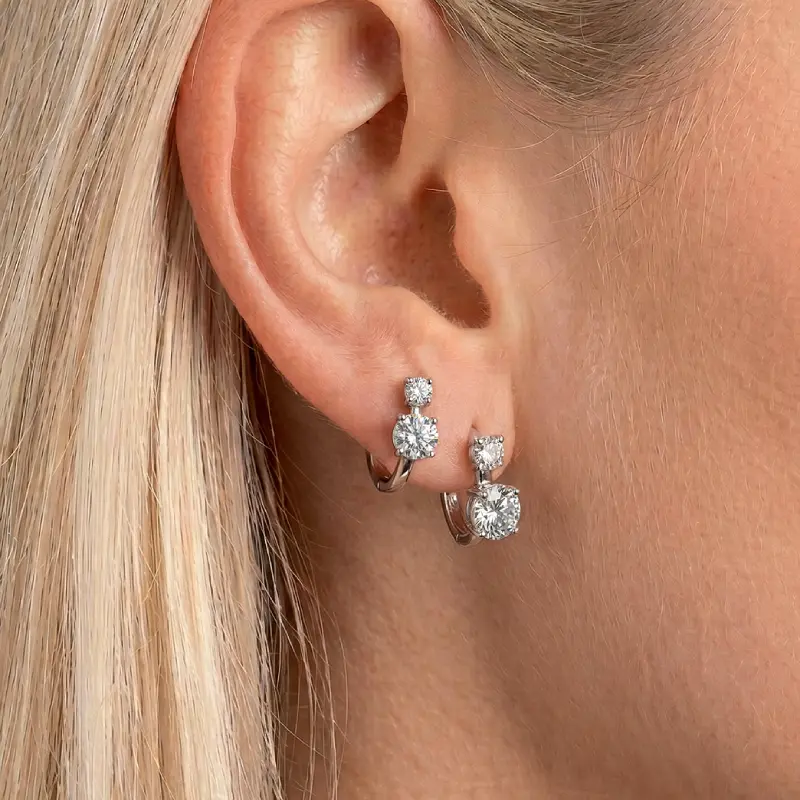 Octavia Moissanite Hoop Earrings