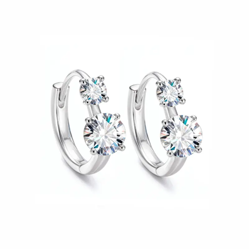 Octavia Moissanite Hoop Earrings