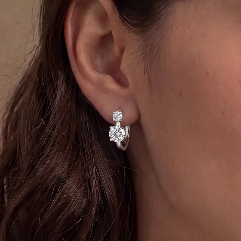 Octavia Moissanite Hoop Earrings