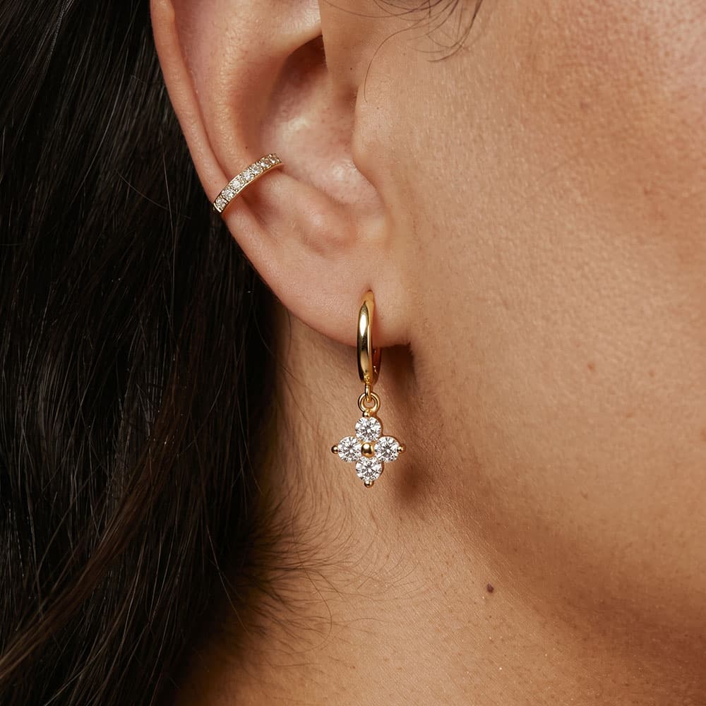 Classic Clover Moissanite Drop Earrings
