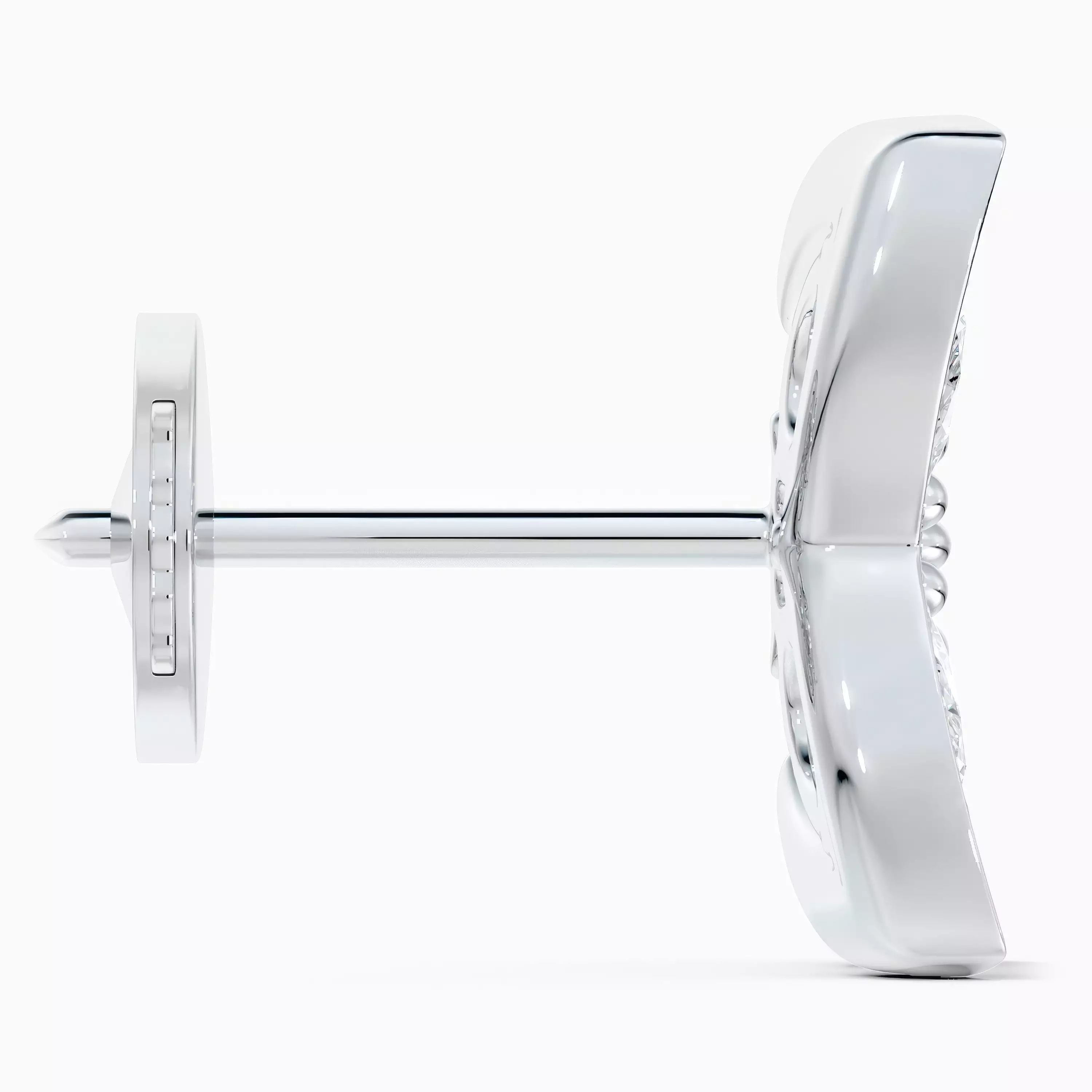 Halo Lotus Flower Moissanite Stud Earrings