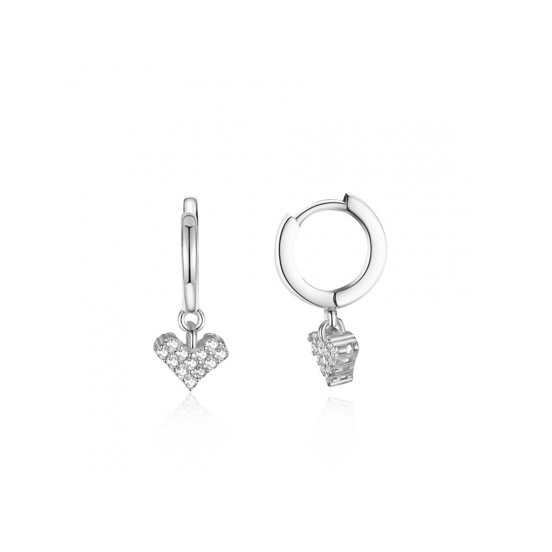 Heart Moissanite Drop Earrings