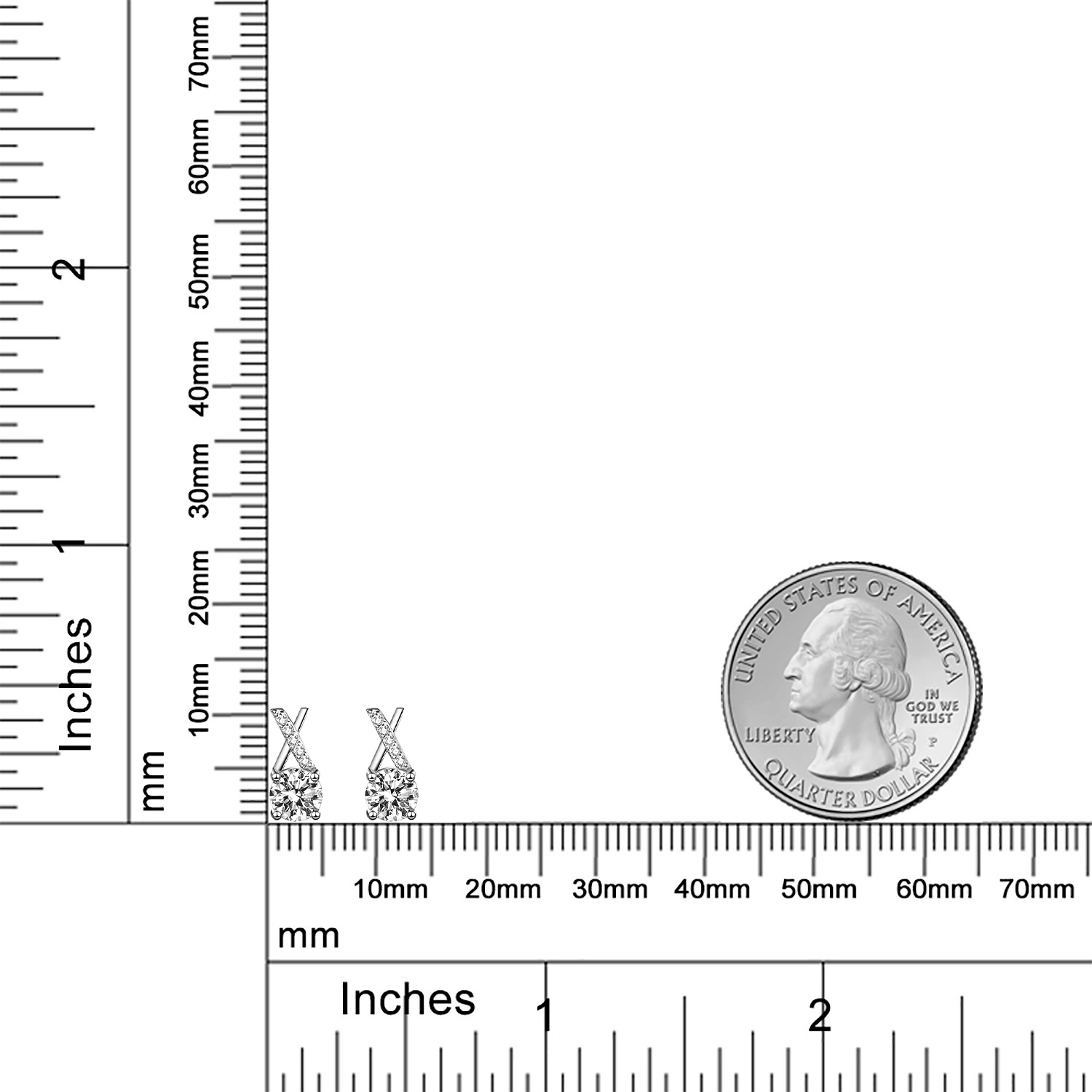 X Pave Moissanite Stud Earrings