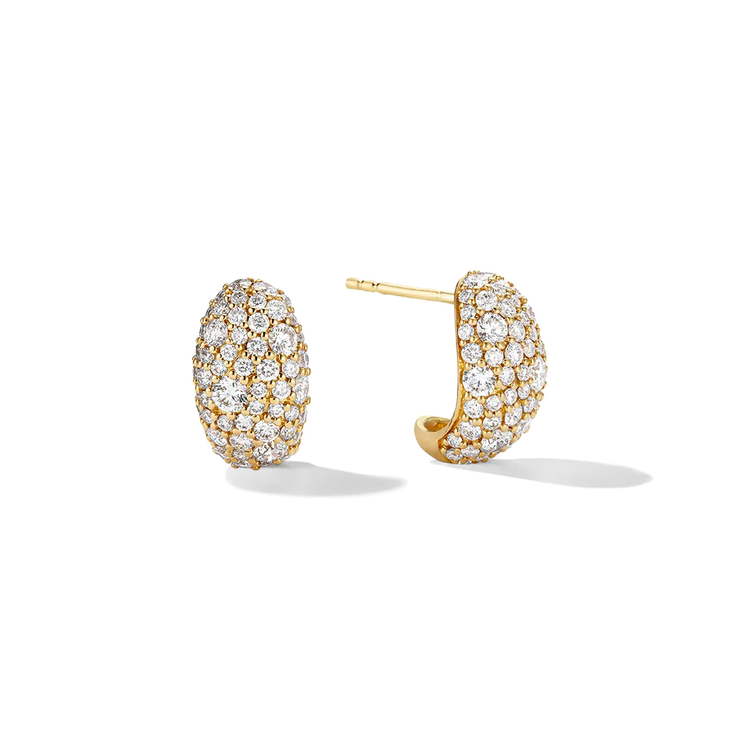 Dome Pave Hoop Earrings