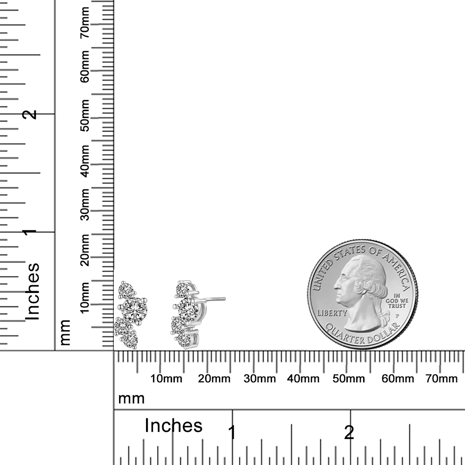 Wisteria Cluster Moissanite Stud Earrings