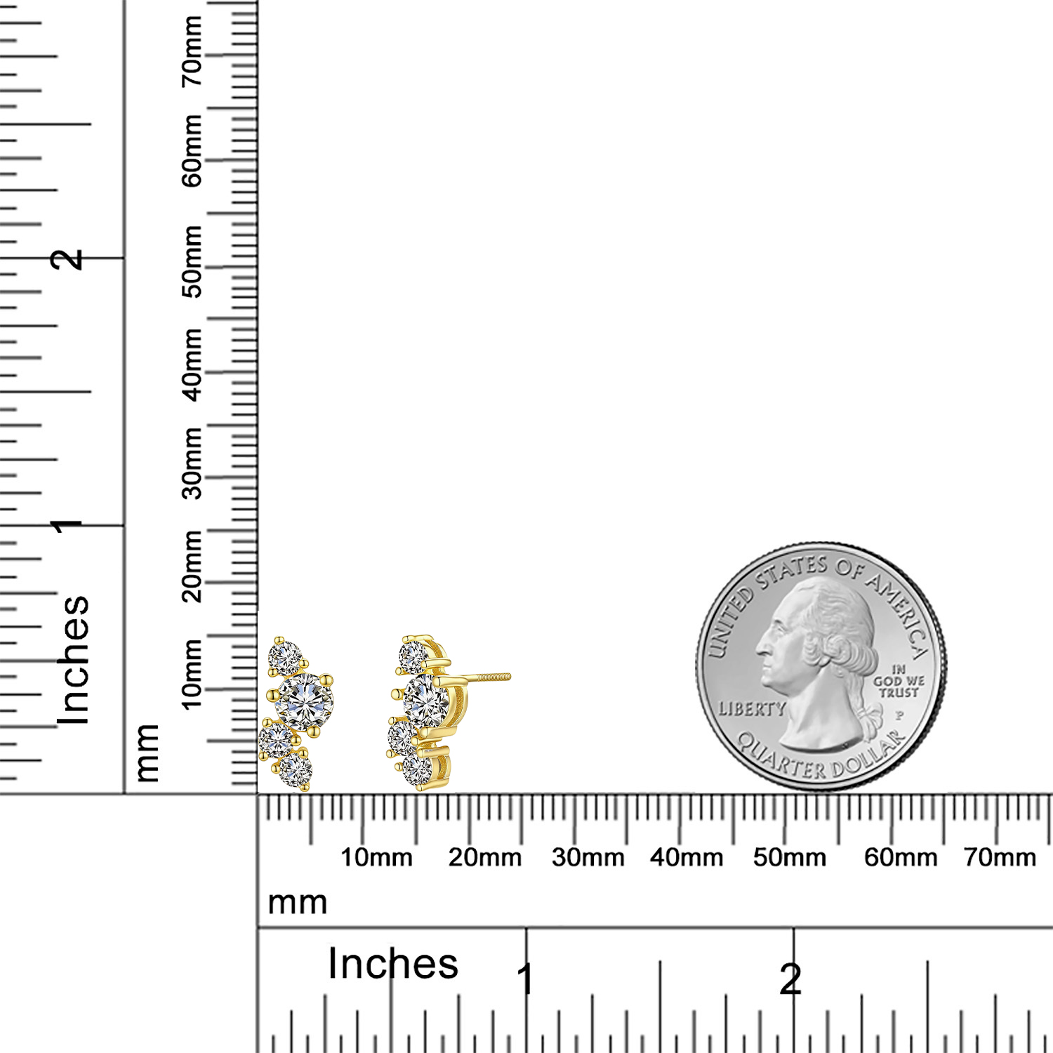 Wisteria Cluster Moissanite Stud Earrings