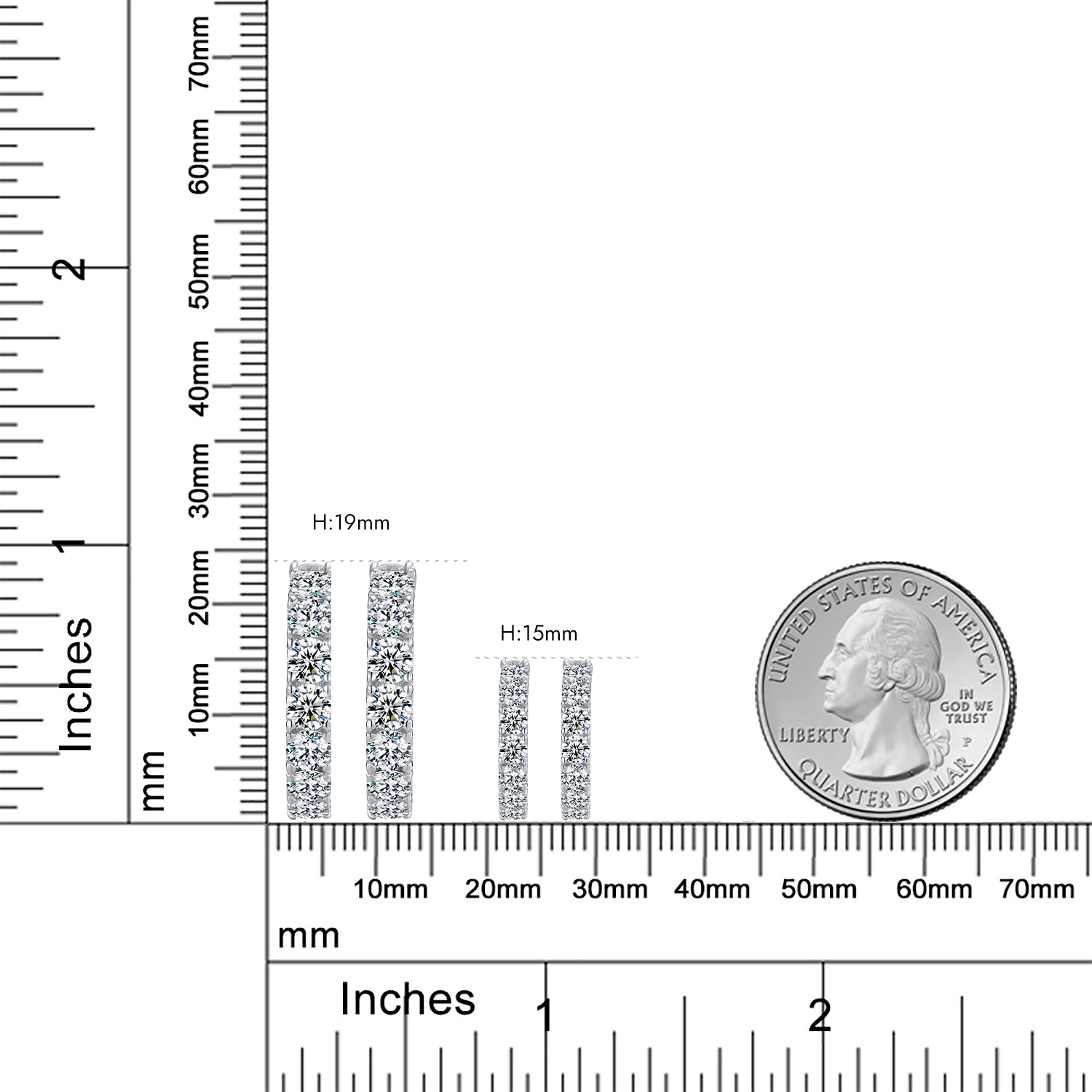 Elena Moissanite Hoop Earrings