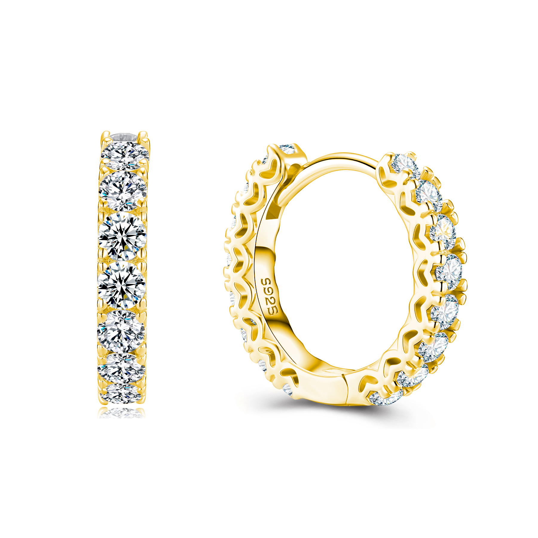 Elena Moissanite Hoop Earrings