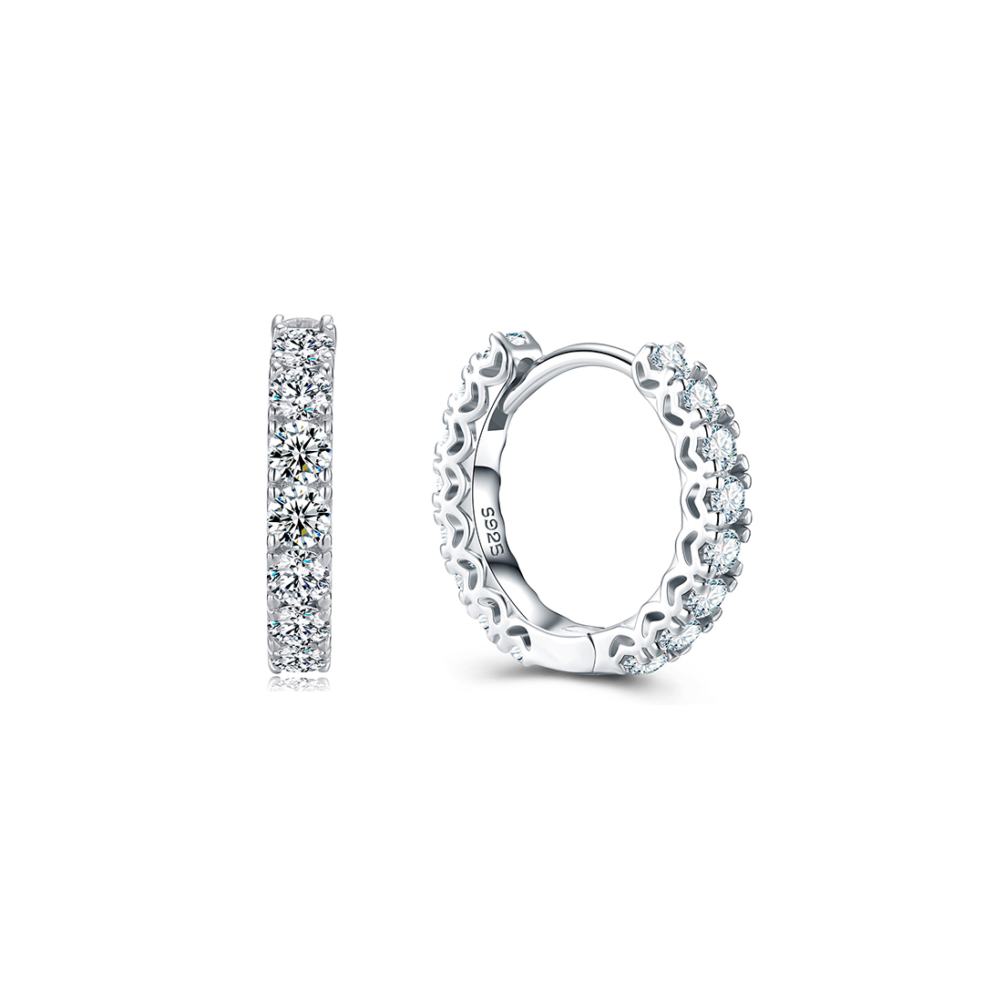 Elena Moissanite Hoop Earrings