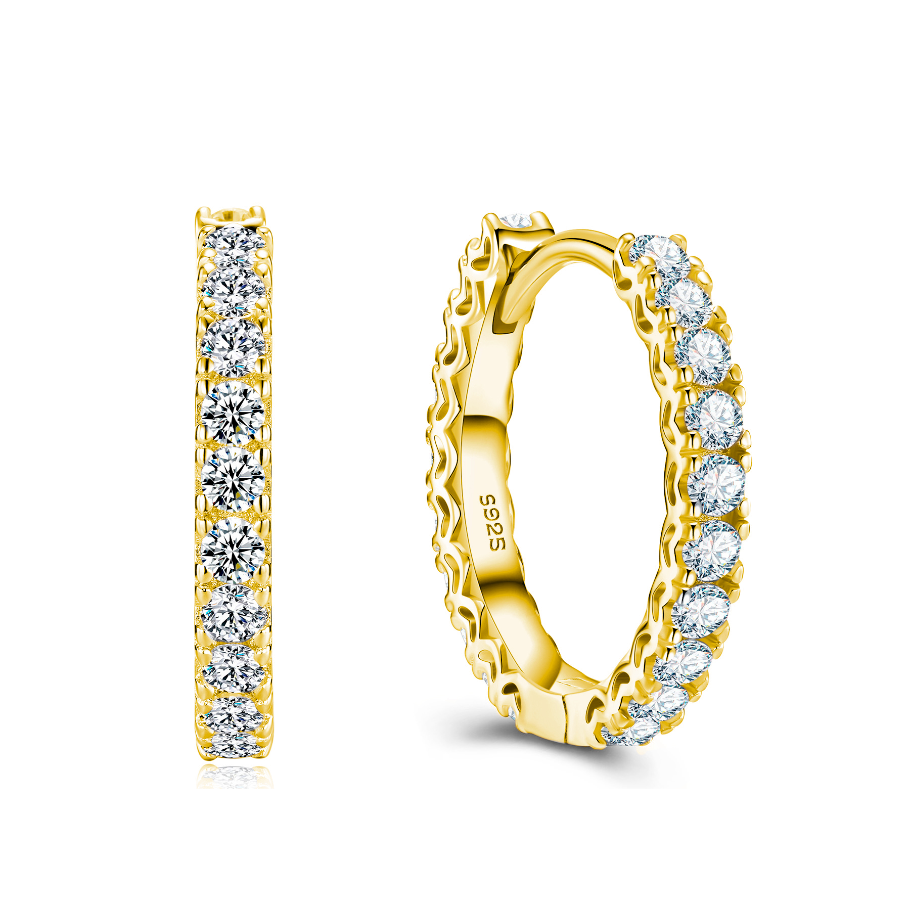 Elena Moissanite Hoop Earrings