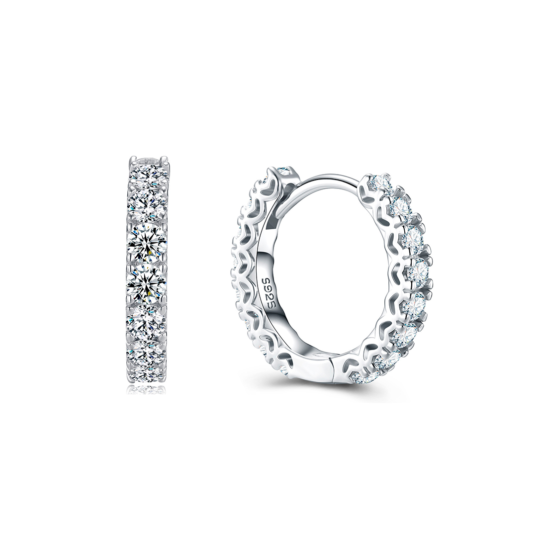 Elena Moissanite Hoop Earrings