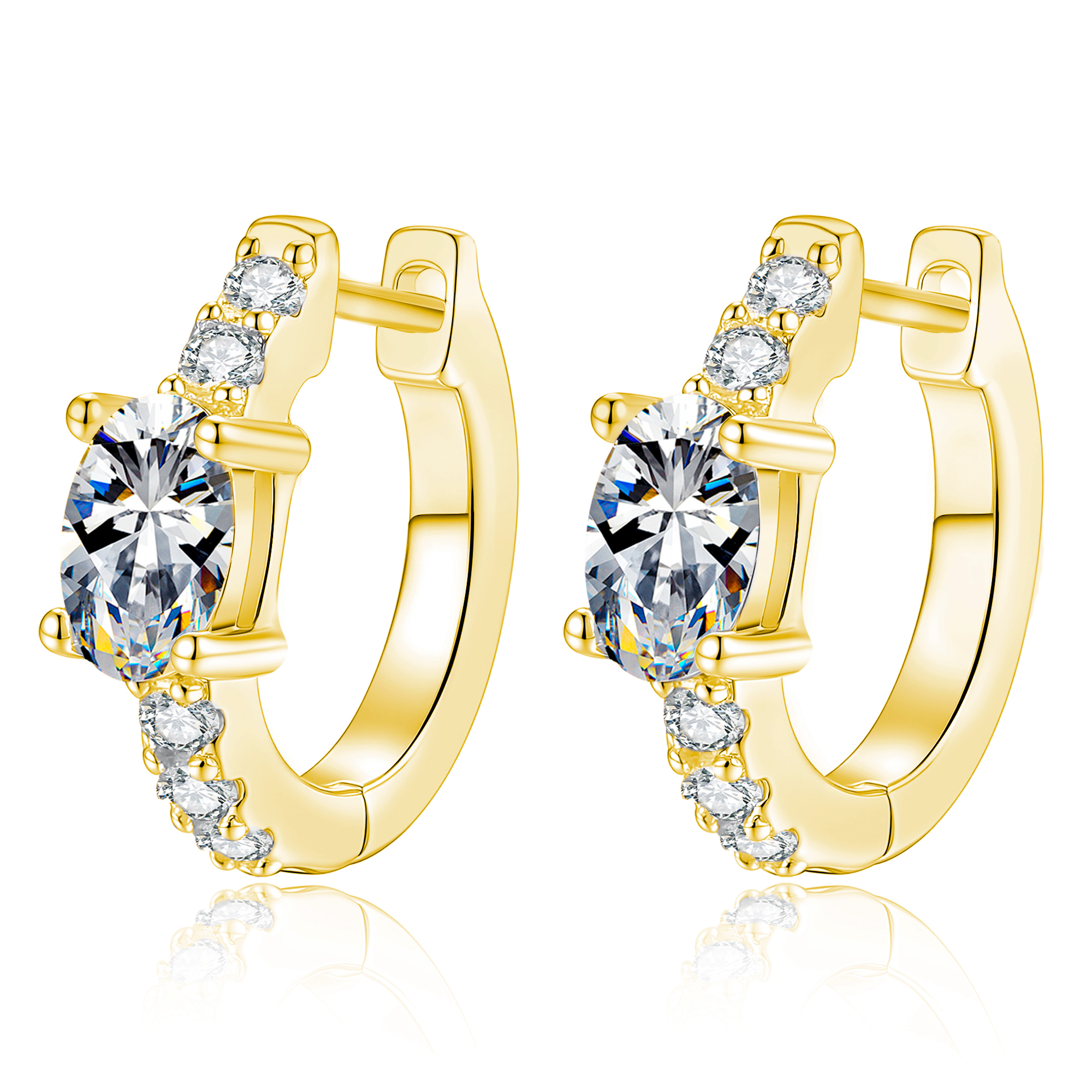 Oval Moissanite Hoop Earrings