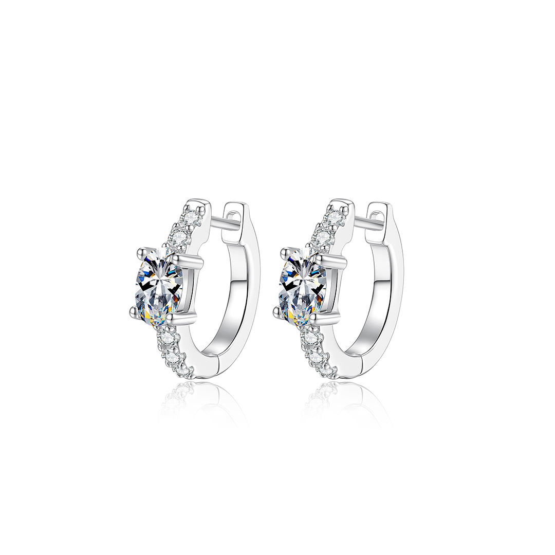 Oval Moissanite Hoop Earrings
