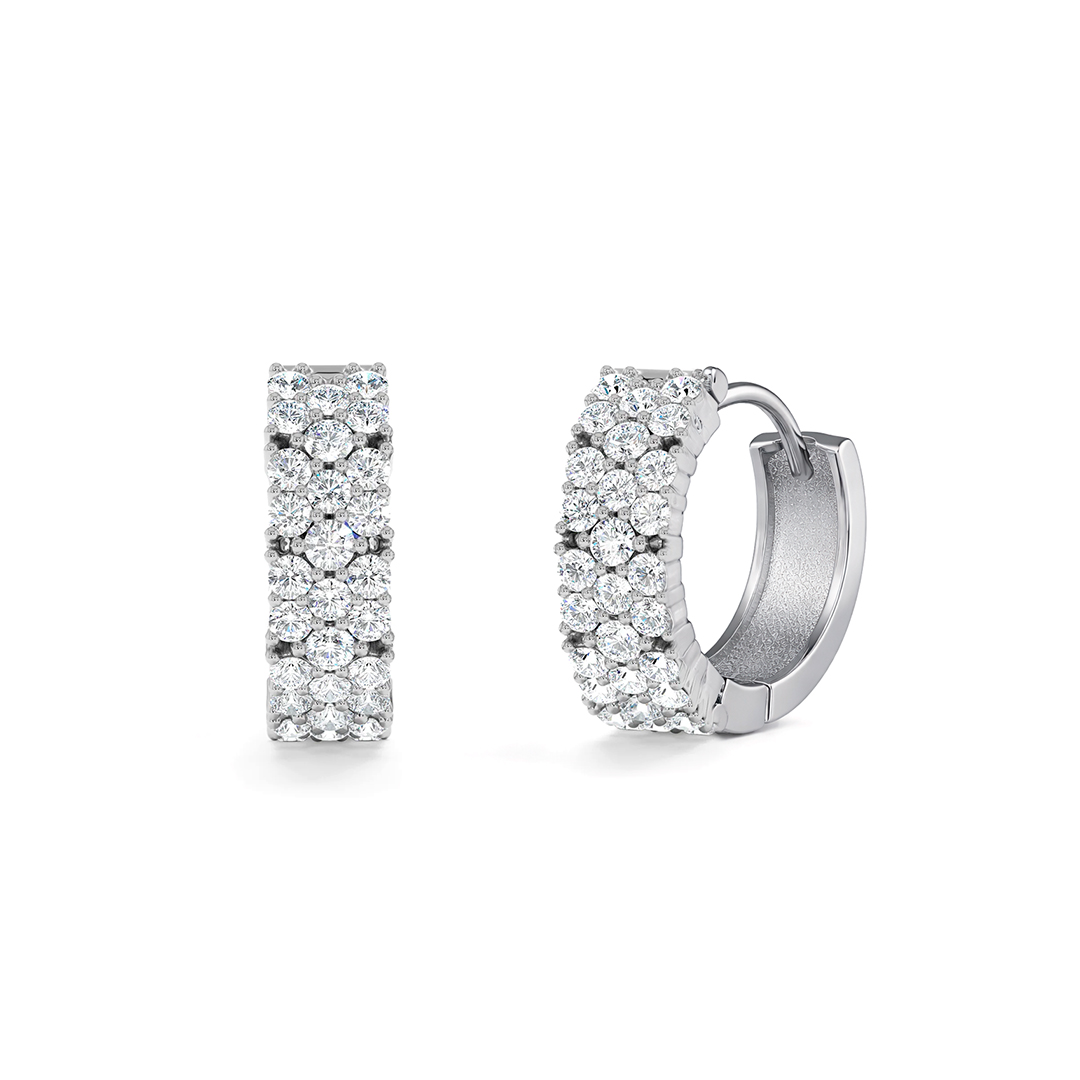 Gaia Three-Row Moissanite Hoop Earrings